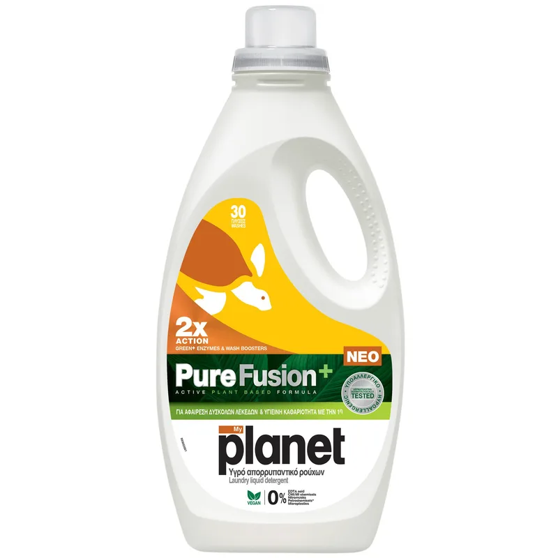 MyPlanet Pure Fusion Laundry Liquid Detergent Υγρό Απορρυπαντικό Ρούχων για Αφαίρεση Λεκέδων & Υγιεινή Καθαριότητα 1380ml