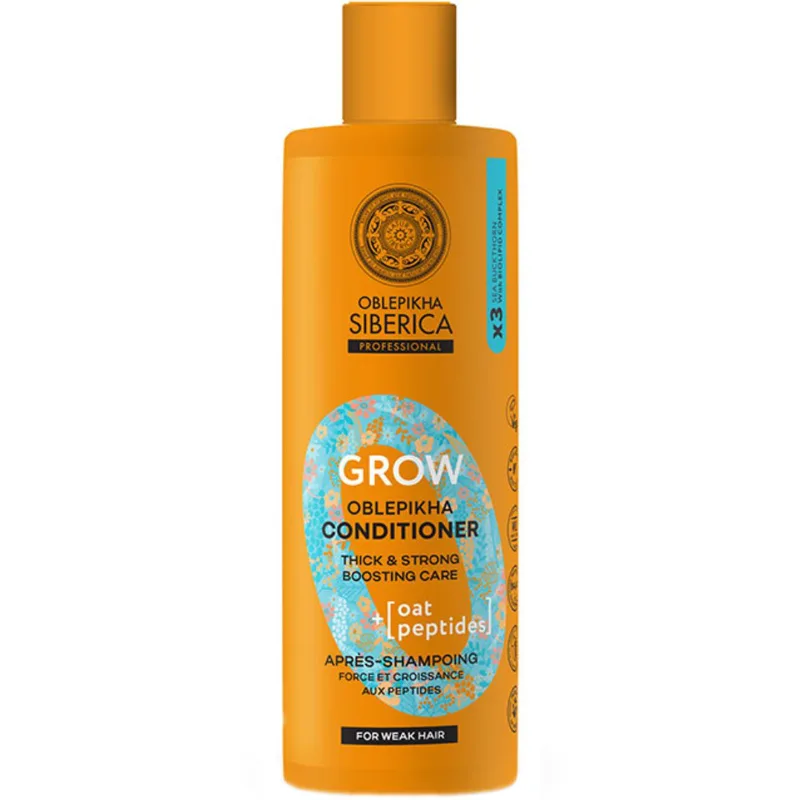 Oblepikha Siberica Professional Grow with Biolipid Complex & Oat Peptides Conditioner Μαλακτική Κρέμα για  Ενδυνάμωση με Πεπτίδια Βρώμης για Ενίσχυση της Τρίχας 400ml