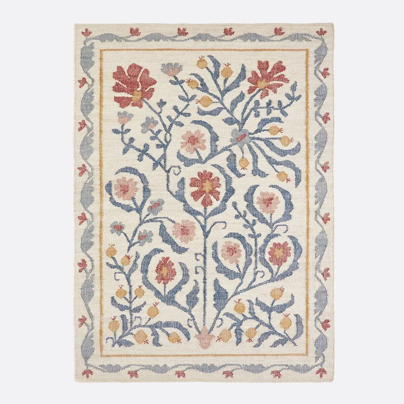 Χαλί από γιούτα με σχέδιο λουλούδια 120x170 cm Μ120xΠ170cm