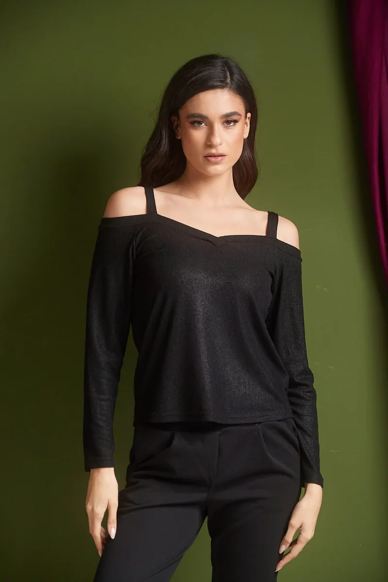 ΜΠΛΟΥΖΑ ΜΜ ΒΕ LUREX Μαύρο