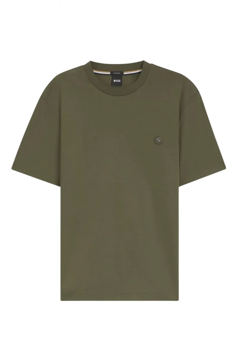 BOSS T-SHIRT C-TAUT-1 MERCERISED ΧΑΚΙ
