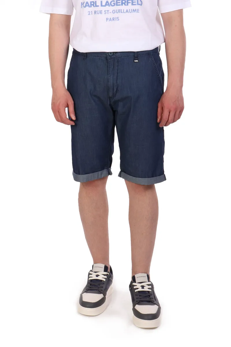 KARL LAGERFELD ΒΕΡΜΟΥΔΑ JEANS CHINO ΜΠΛΕ