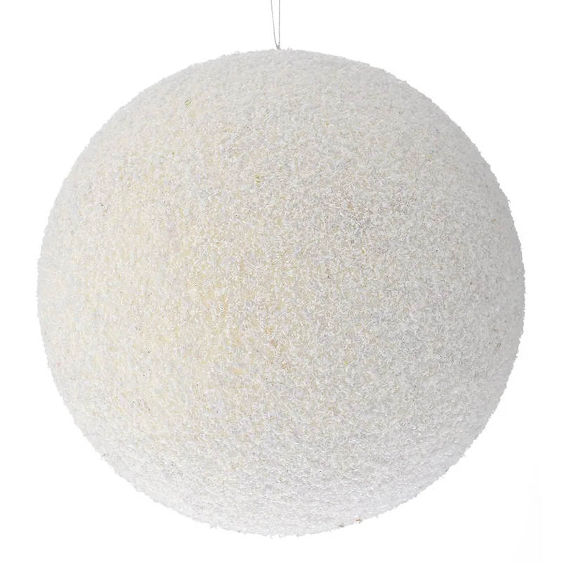 Χριστουγεννιάτικη Μπάλα Polyfoam Glitter Λευκή 25εκ. iliadis 83555 (Σετ 2 Τεμάχια) (Χρώμα: Λευκό, Υλικό: Foam) - Iliadis - il_83555