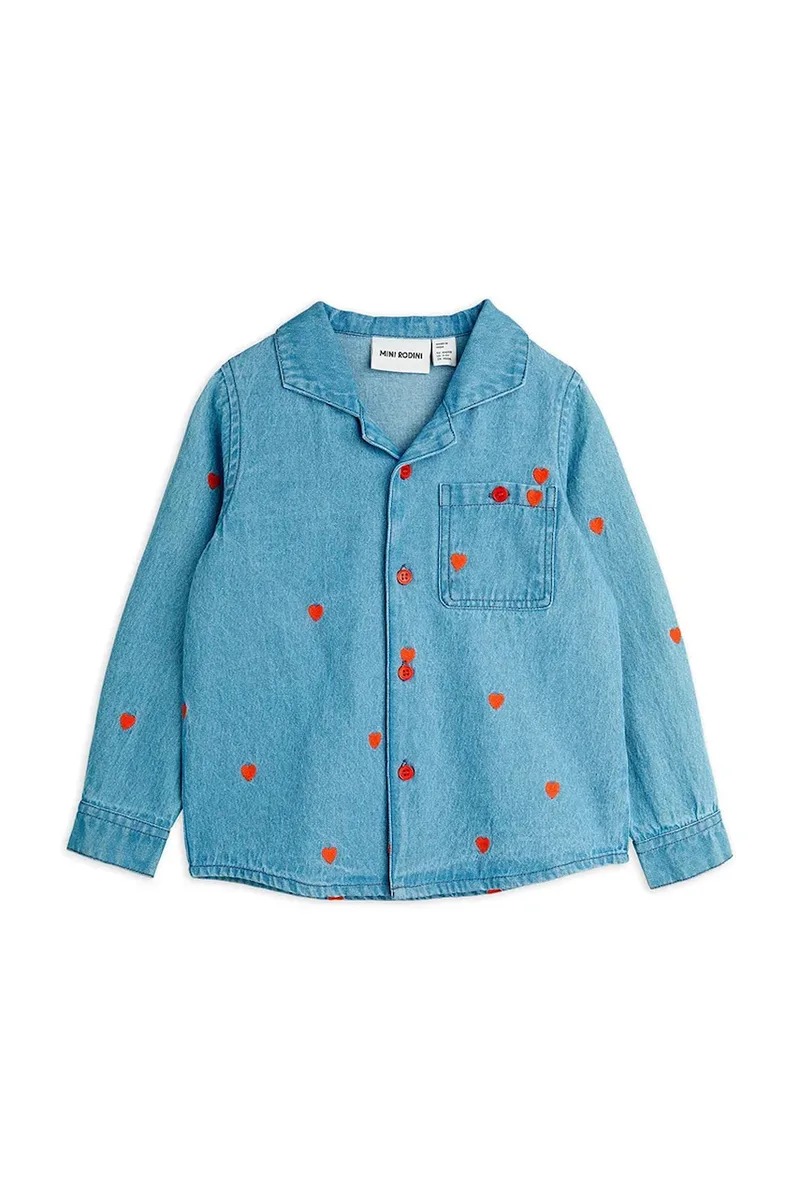 Παιδικό βαμβακερό πουκάμισο Mini Rodini Mini hearts