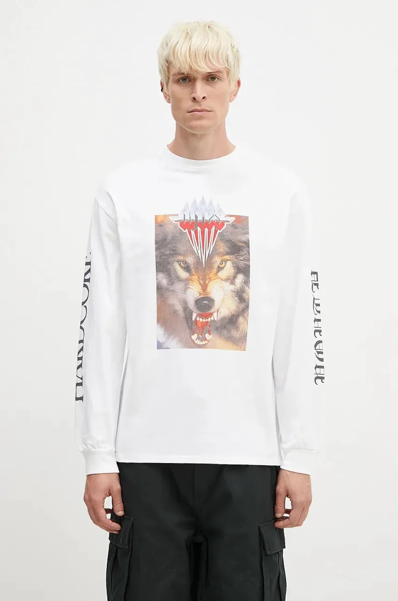 Βαμβακερή μπλούζα με μακριά μανίκια Aries Wolf Longsleeve Tee