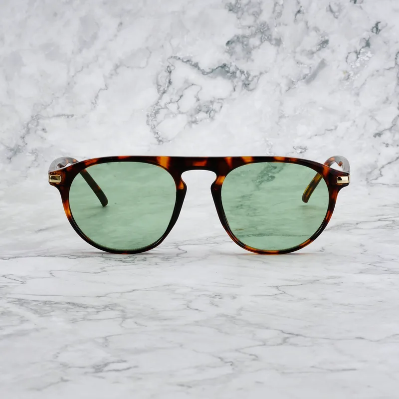 CARTER TORTOISE Tinted Sunglasses | Tortoise | Light Green Shades | Explicit Poets Sunglasses
