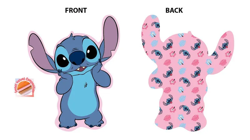 Διακοσμητικό Μαξιλάρι Velboa 20εκ. Stitch 690 Ροζ Disney Home