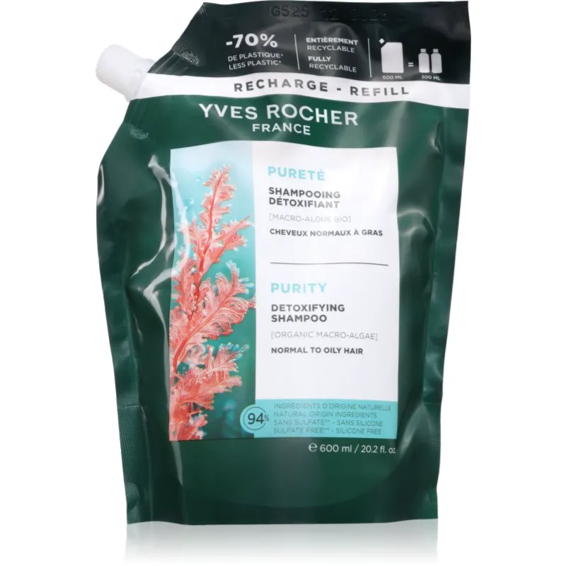 Yves Rocher Pureté σαμπουάν καθαρισμού και αποτοξίνωσης 600 ml