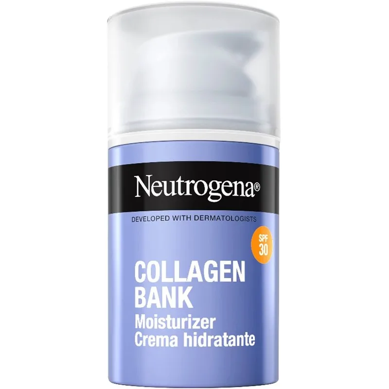 Neutrogena Collagen Bank Spf30 Moisturizer Cream Ενυδατική Κρέμα Προσώπου Υψηλής Προστασίας με Κολλαγόνο & Πεπτίδια για Φρέσκια & Σφριγηλή Επιδερμίδα 50ml