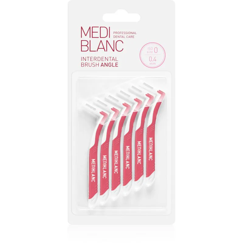 MEDIBLANC Interdental Pick-brush Angle μεσοδόντιο βουρτσάκι 6 τεμ 0,4 mm Ροζ 6 τμχ