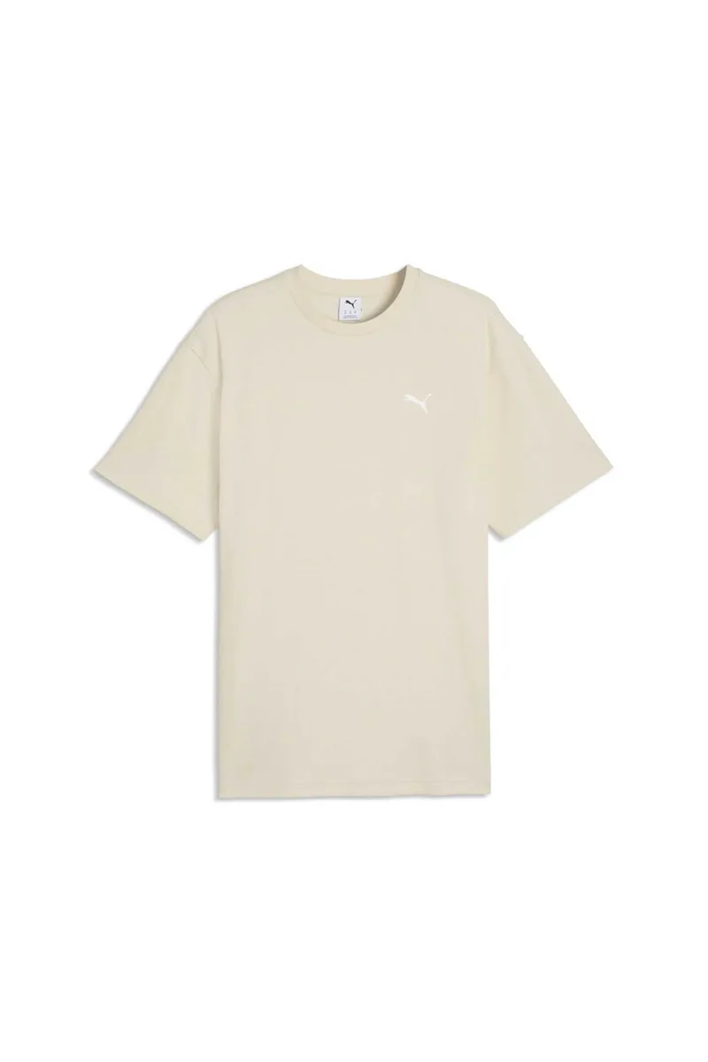 Puma ανδρικό T-shirt με λογότυπο Relaxed Fit "Essential Elevated" - 692018 Κρέμ