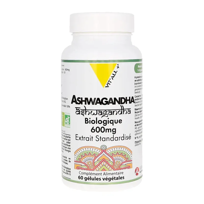 Vit'All+ Ashwagandha Bio 600mg 60 vegetal capsules