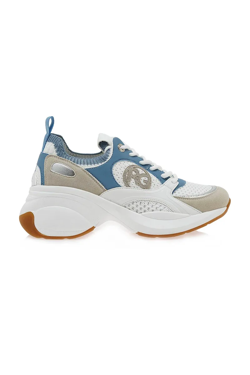 Renato Garini γυναικεία sneakers με ανάγλυφο σχέδιο - W119R6503481 Λευκό - Μπλε