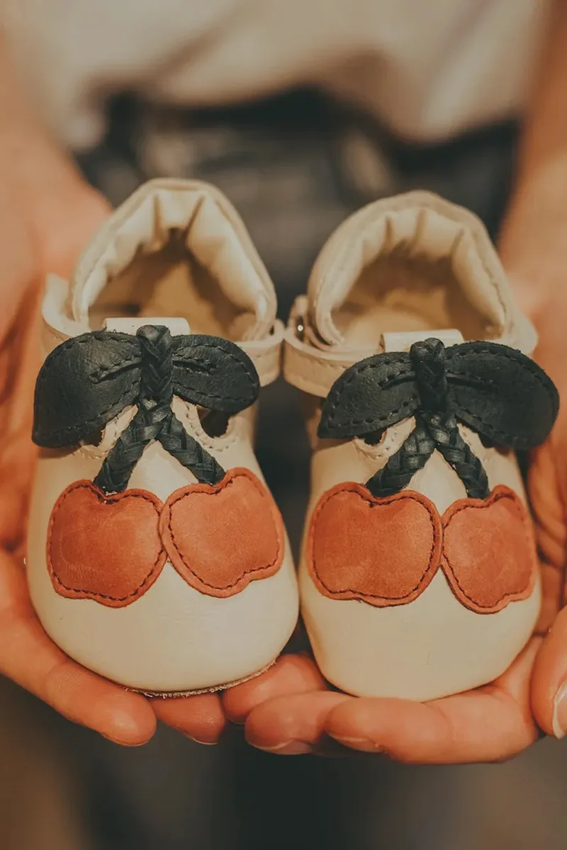Δερμάτινα βρεφικά παπούτσια Donsje Nanoe Shoes Cherry