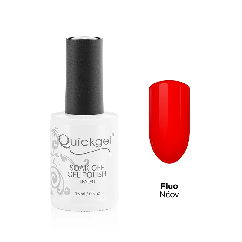 Quickgel Ημιμόνιμο Βερνίκι - No 425 Neon Πορτοκαλί - 15mL