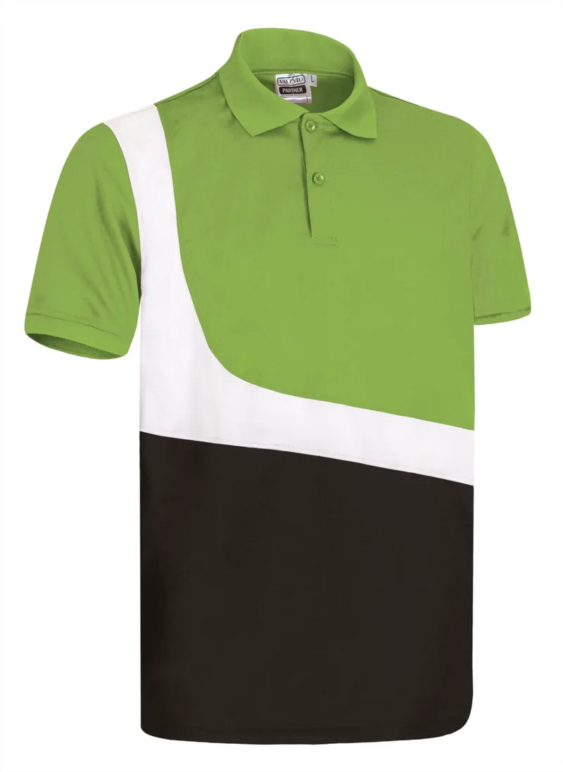 Κοντομάνικο Polo Shirt PARTNER Valento POVAPARMB Apple Green-White-Black