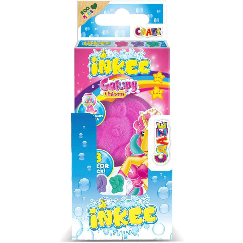Craze INKEE Galupy Unicorn βόμβα μπάνιου για παιδιά 3x15 γρ