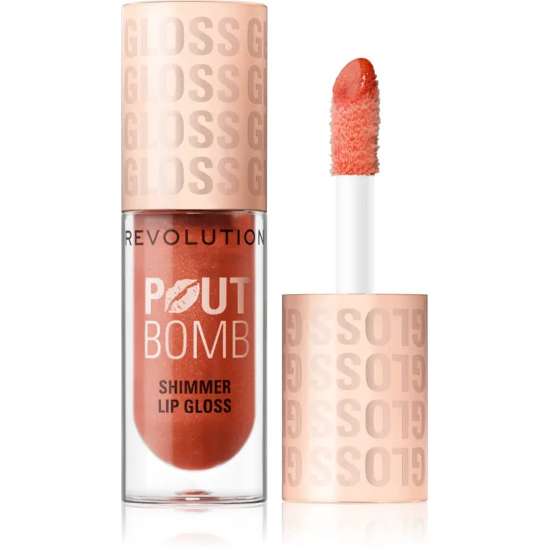 Revolution Shimmer Gloss αστραφτερό λιπ γκλος απόχρωση Χρυσό 4.5 ml