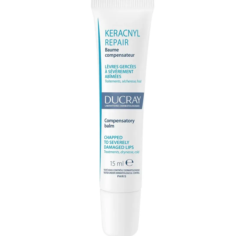 Ducray Keracnyl Repair Compensatory Lip Balm Ενυδατικό Βάλσαμο Χειλιών που Επανορθώνει & Προστατεύει Σκασμένα Έως Πολύ Ταλαιπωρημένα Χείλια Μετά από Λήψη Αγωγής Κατά της Ακμής 15ml