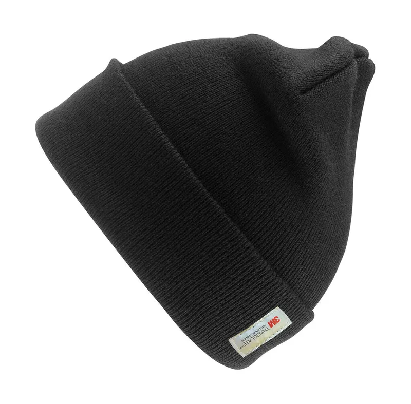 Heavyweight Thinsulate Woolly Ski Hat Result Winter Essentials RC033X Black