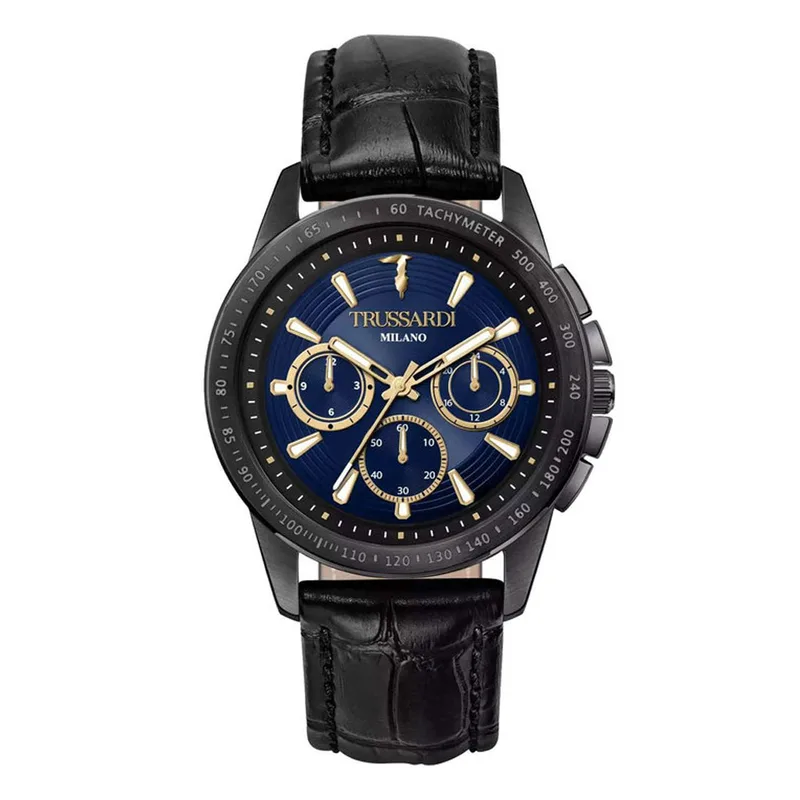 TRUSSARDI T-Hawk Black Leather Chronograph R2451153001