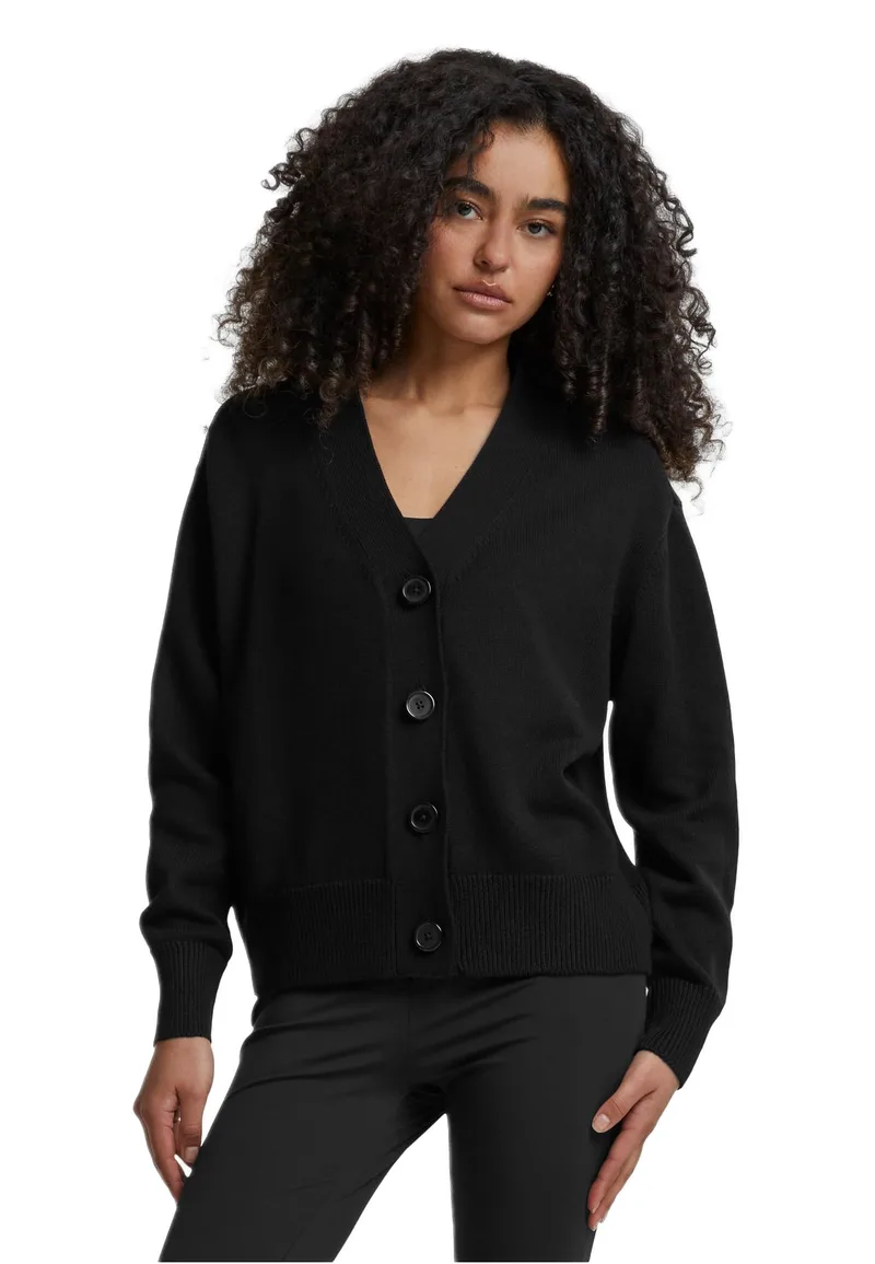 Ladies Rib Cardigan Urban Classics TB6899-00007 Black