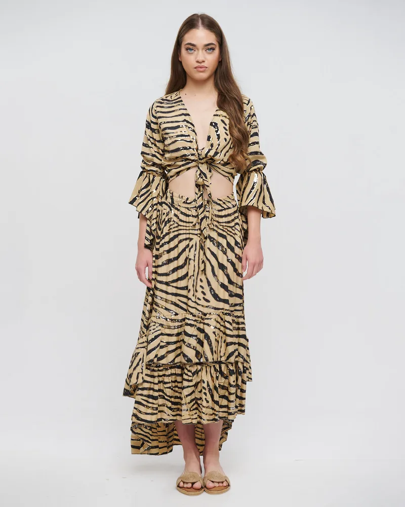 Φούστα BLE Ασσύμετρη Maxi Zebra Print