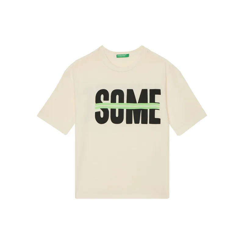 United Colors Of Benetton T-Shirt 3PCMC10N7 Εκρού Regular Fit