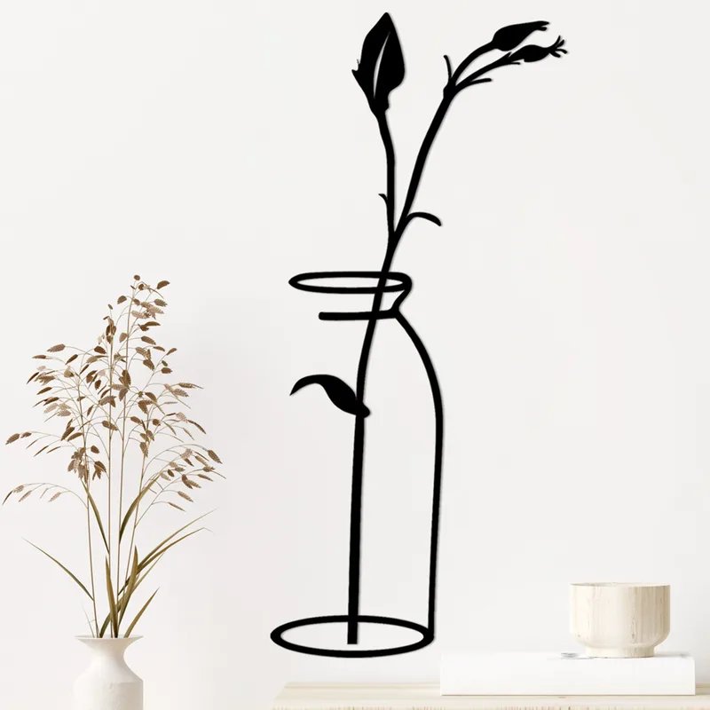 Μεταλλικό Διακοσμητικό Τοίχου Flower In The Vase 891Tnl1990 33x0,15x71 cm
