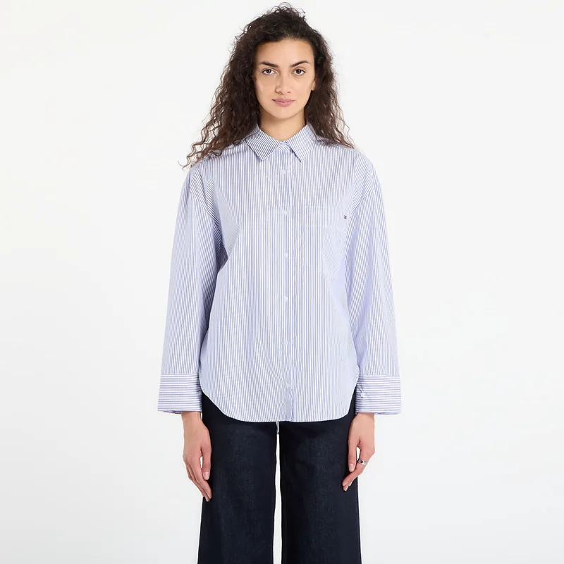 Πουκάμισο Tommy Hilfiger New Poplin Modern Fit Shirt Hugh Stp/ Blue XS