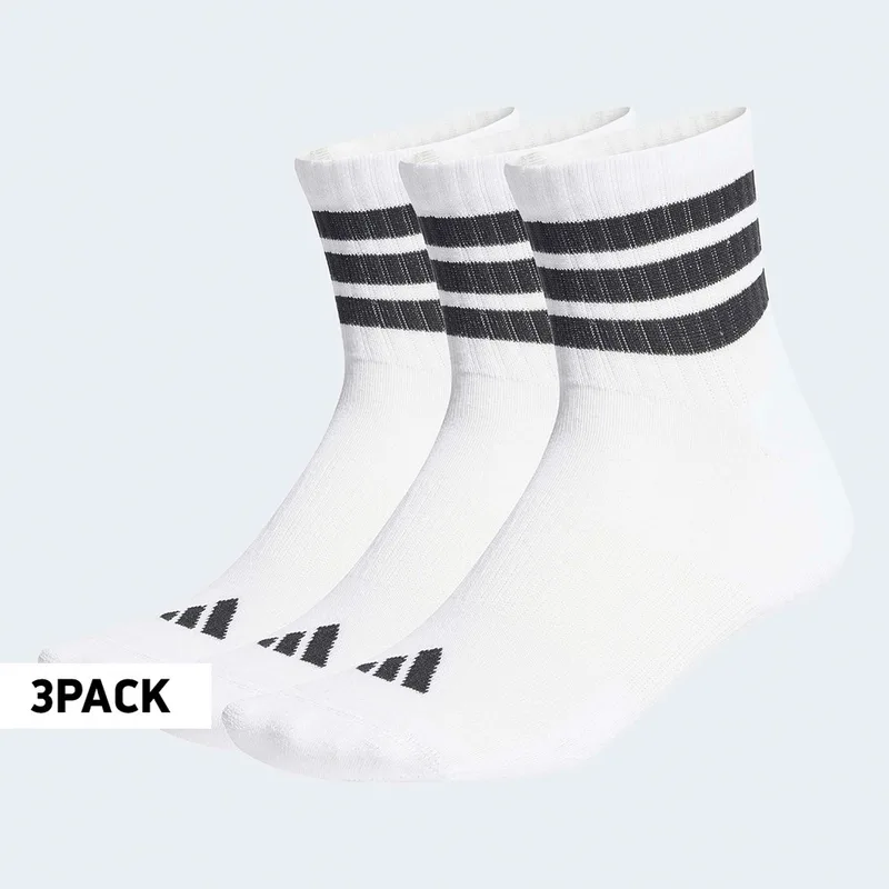 adidas 3 Stripes Cushioned Mid Cut Socks 3 Pair Pa (9000261074_8243)