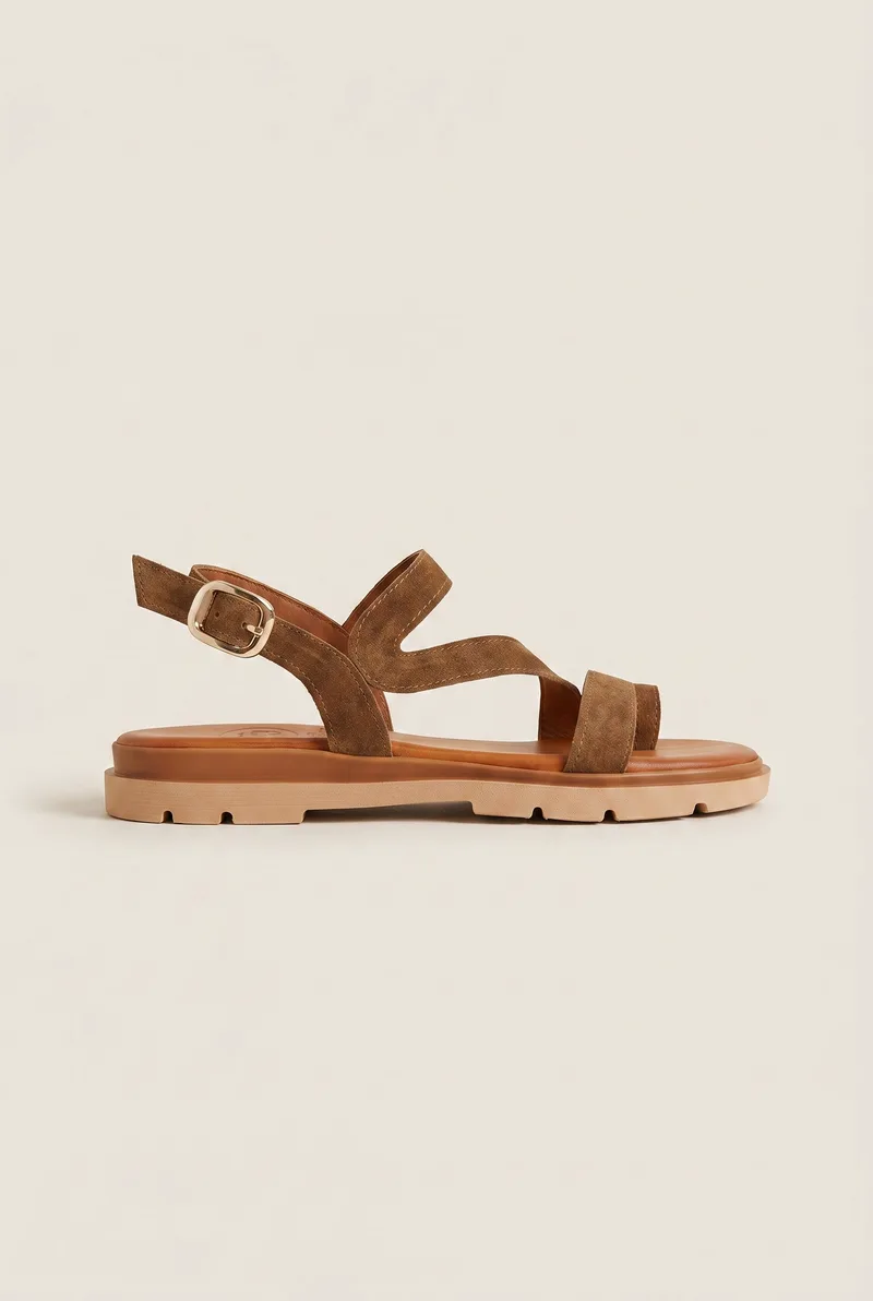 TFP Toe Ring Sandals Side Strap - 611 - Taupe Σουέτ