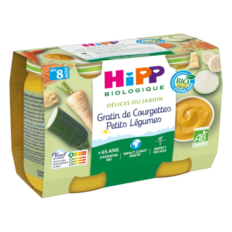 Hipp Garden Delights - Courgette Gratin with Small Vegetables - From 8 months - ORGANIC 2X190G