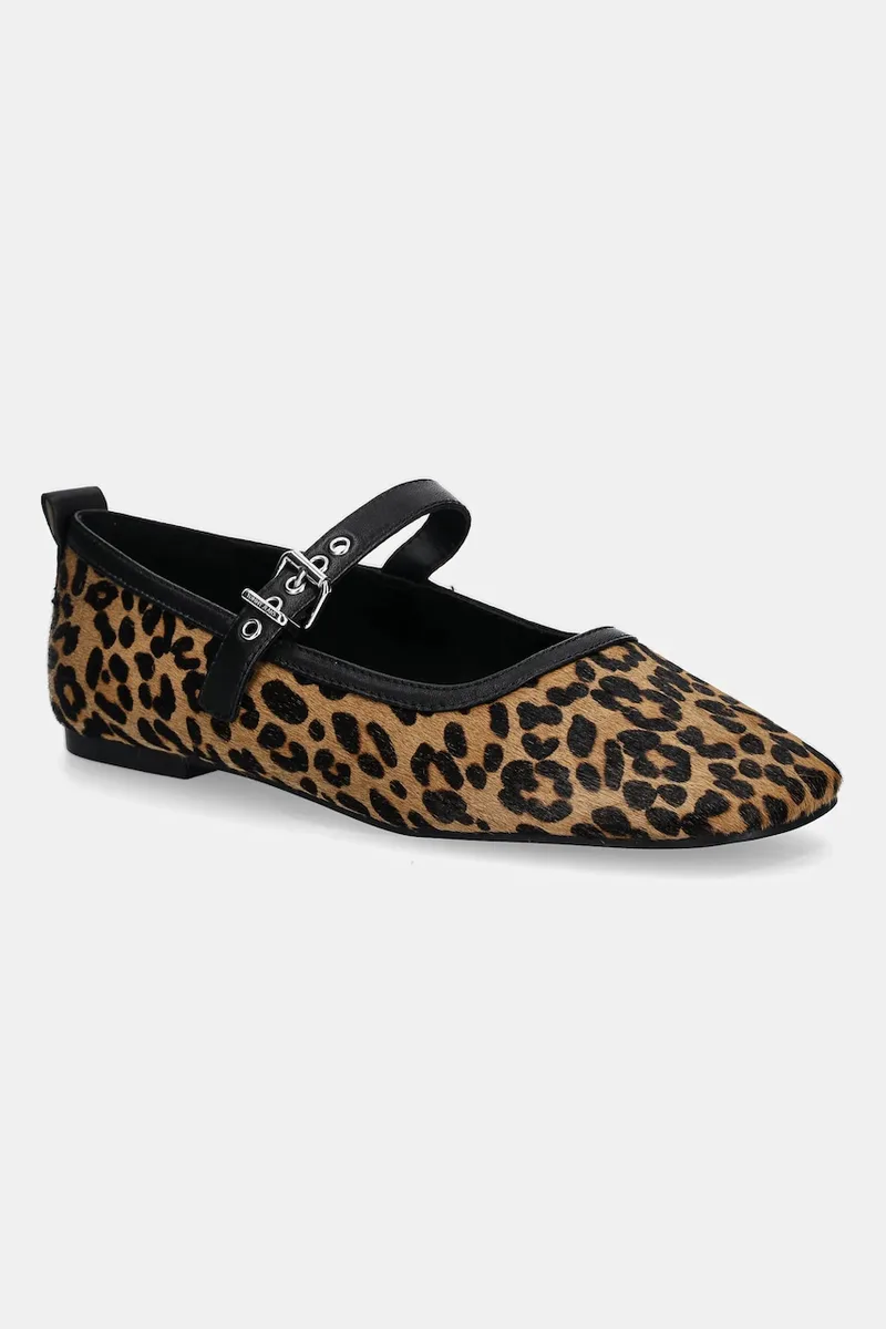Δερμάτινες μπαλαρίνες Tommy Jeans MARYJANE LEOPARD BALLERINA