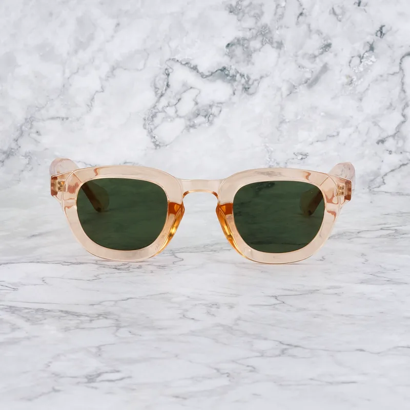 ROBIN Tinted Sunglasses | Champagne | Green Shades | Explicit Poets Sunglasses