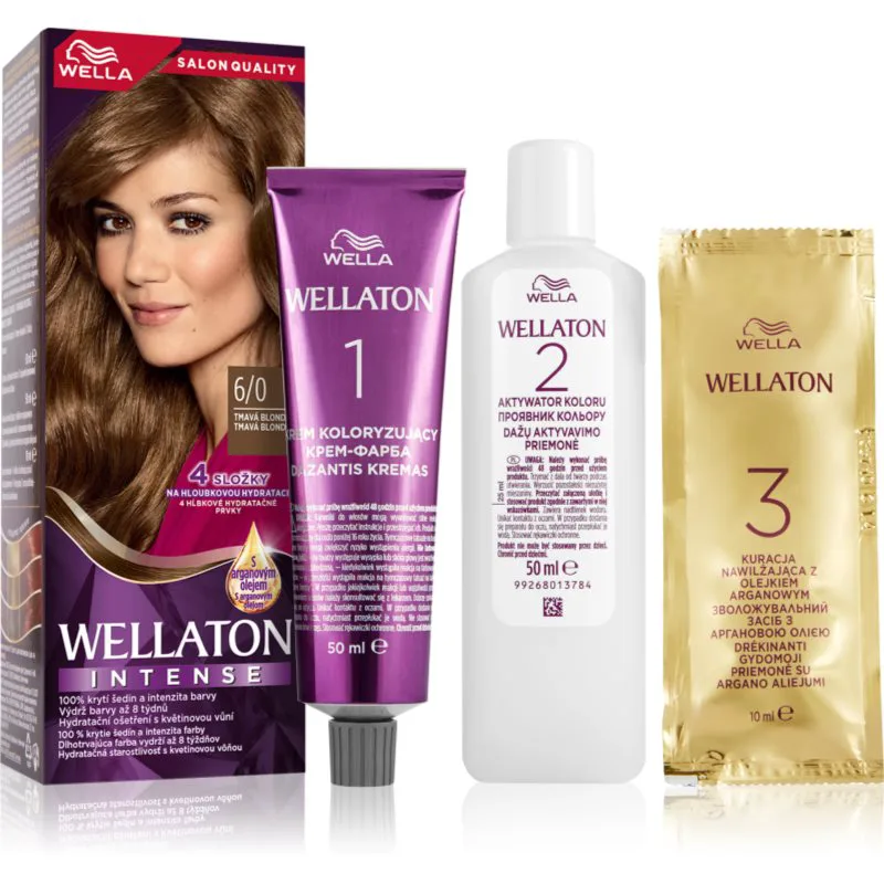 Wella Wellaton Intense μόνιμη βαφή μαλλιών με έλαιο αργκάν απόχρωση 6/0 Dark Blonde 1 τμχ