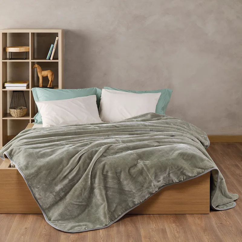 Κουβέρτα Βελουτέ Υπέρδιπλη (220x240) Kentia Loft Notte 2310 Green