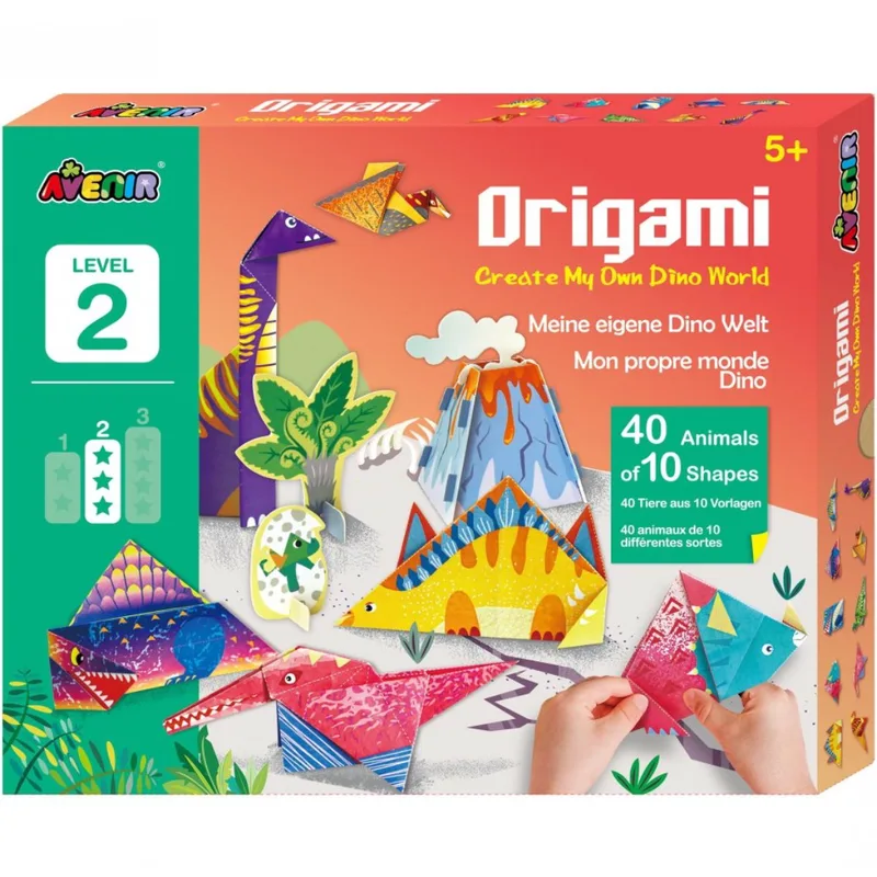 Avenir Origami Create My Own Dino World 5+ Years Παιδικό Σετ Χειροτεχνιών με Δεινοσαύρους Οριγκάμι 1 Τεμάχιο, Κωδ 60851 - Level 2