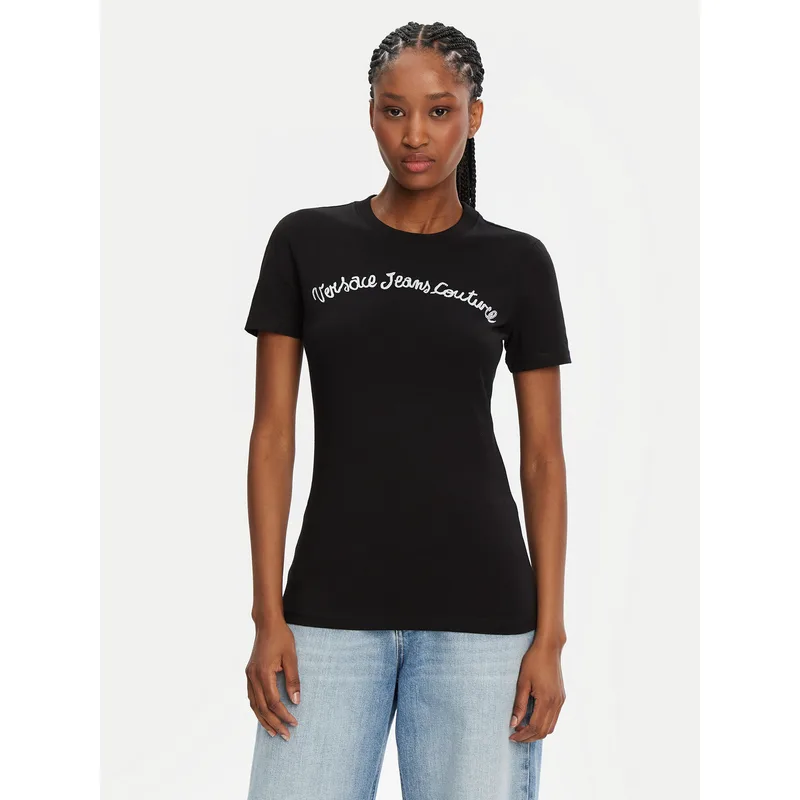 Versace Jeans Couture T-Shirt 78HAHC08 Μαύρο Slim Fit