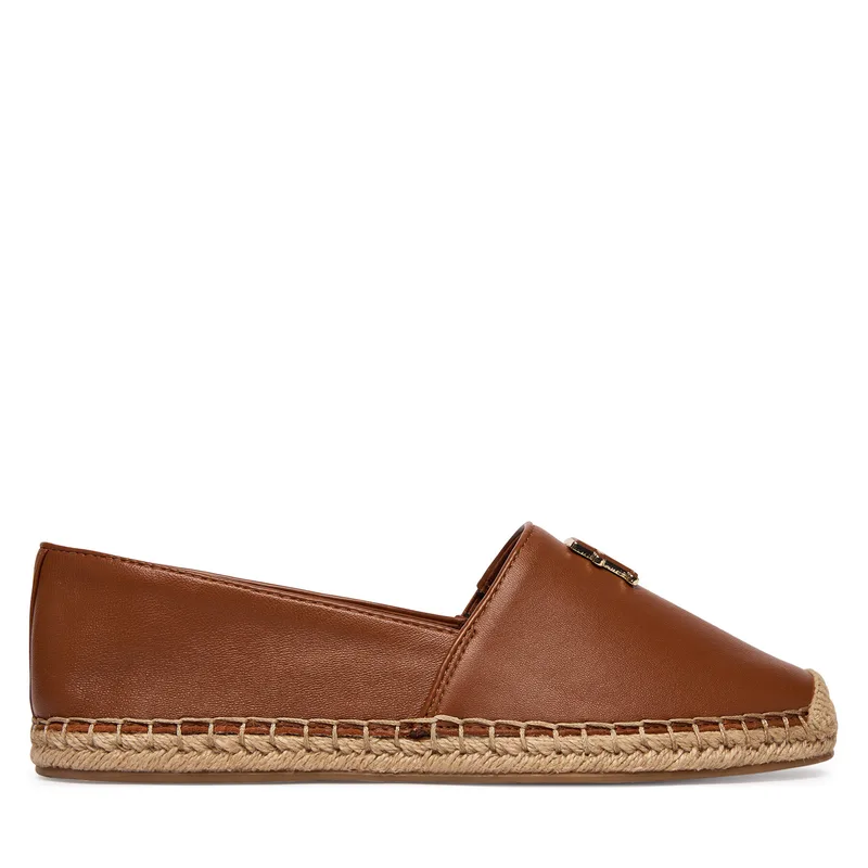 Εσπαντρίγιες Tommy Hilfiger Th Logo Leather Espadrille FW0FW09246 Καφέ