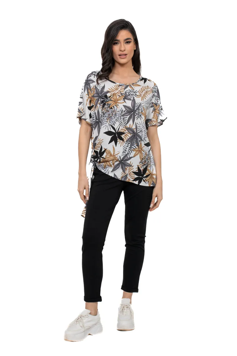 ΜΠΛΟΥΖΑ PLUS SIZE ΒΙΣΚΟΖ ΜΕ ΔΕΣΙΜΟ MULTICOLOR