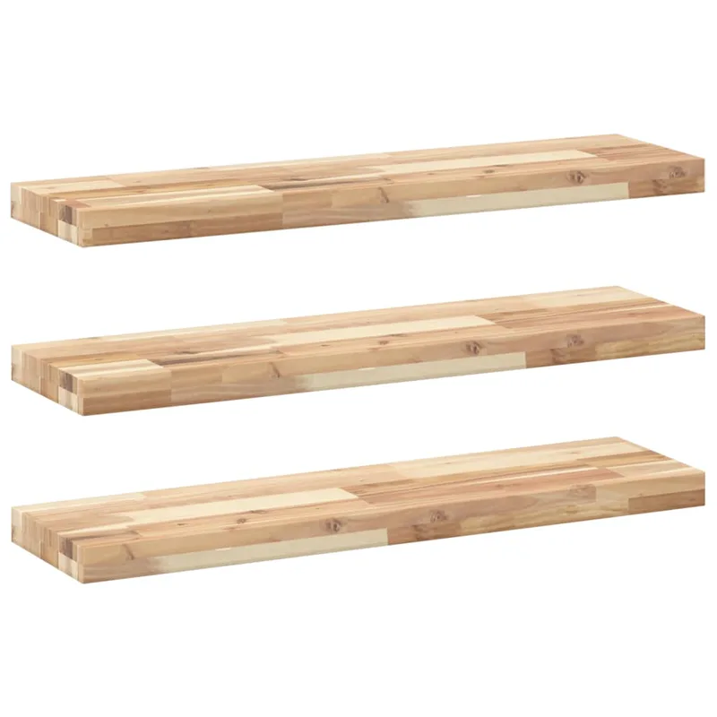vidaXL Ράφια Πλωτά 3 τεμ. 100x20x4 εκ. από Μασίφ Ξύλο Ακακίας