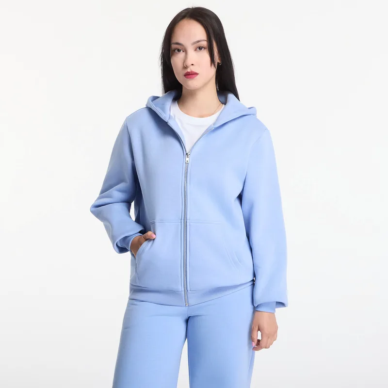 Φούτερ Urban Classics Fluffy Zip Hoody Powder Blue S