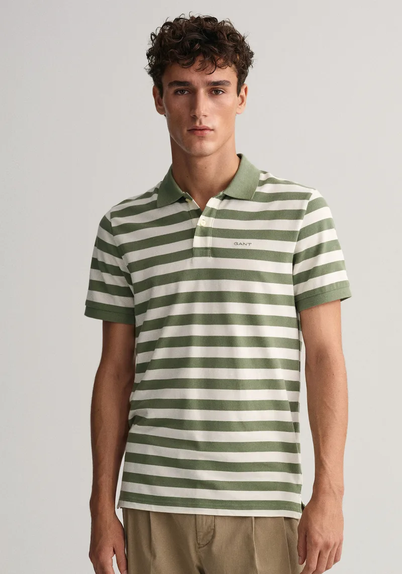 GANT Polo Μπλούζα της σειράς Tipped Piqué - 2062018 632 Kalamata Green