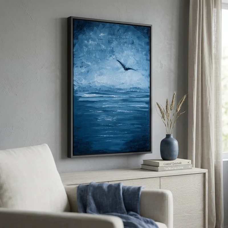 Πινακας σε καμβά SEAGULL OVER SEA