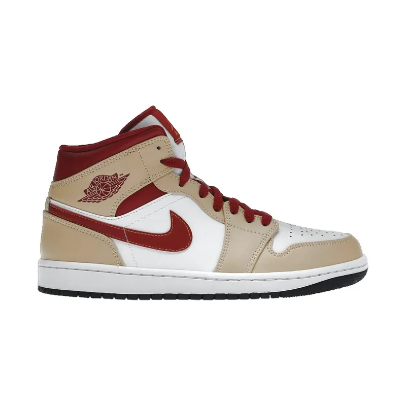 Ψηλά Sneakers Nike Baskets Jordan 1 Mid Light cuir beige / blanc