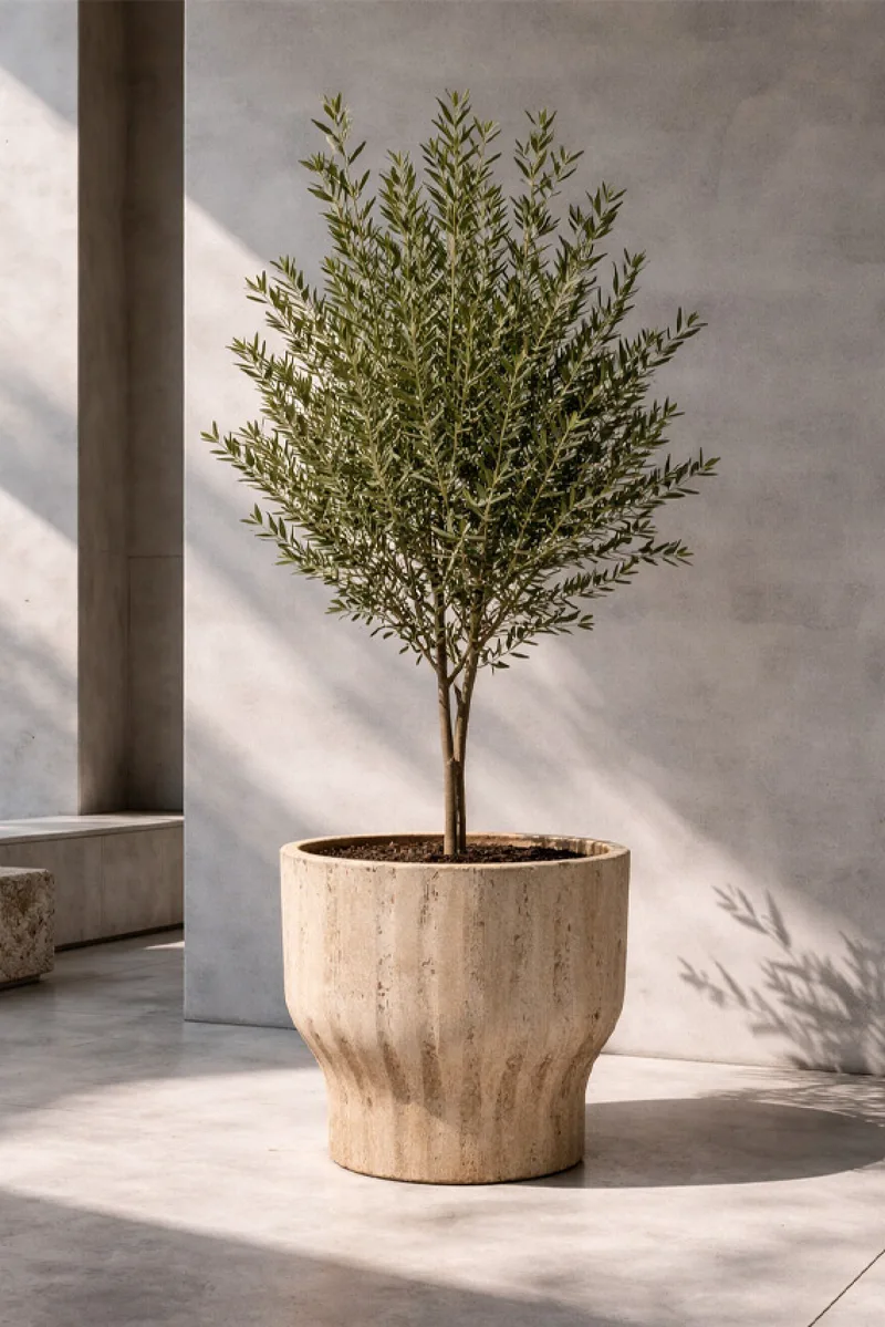 Κασπω Απο Ανακυκλωμενη Τερακοτα Καφε 29Cm 29x29x26cm Μονόχρωμο Kaeming