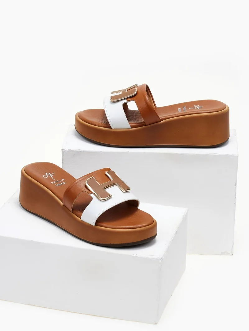 Mariella Fabiani Leather Platforms - 2441/75 - Tan