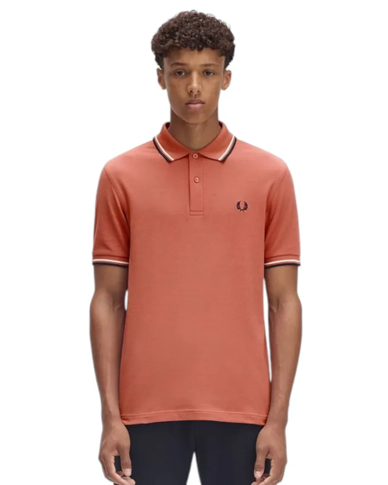 Fred Perry Ανδρική Μπλούζα Twin Tipped Polo M3600-Y63 Ροζ