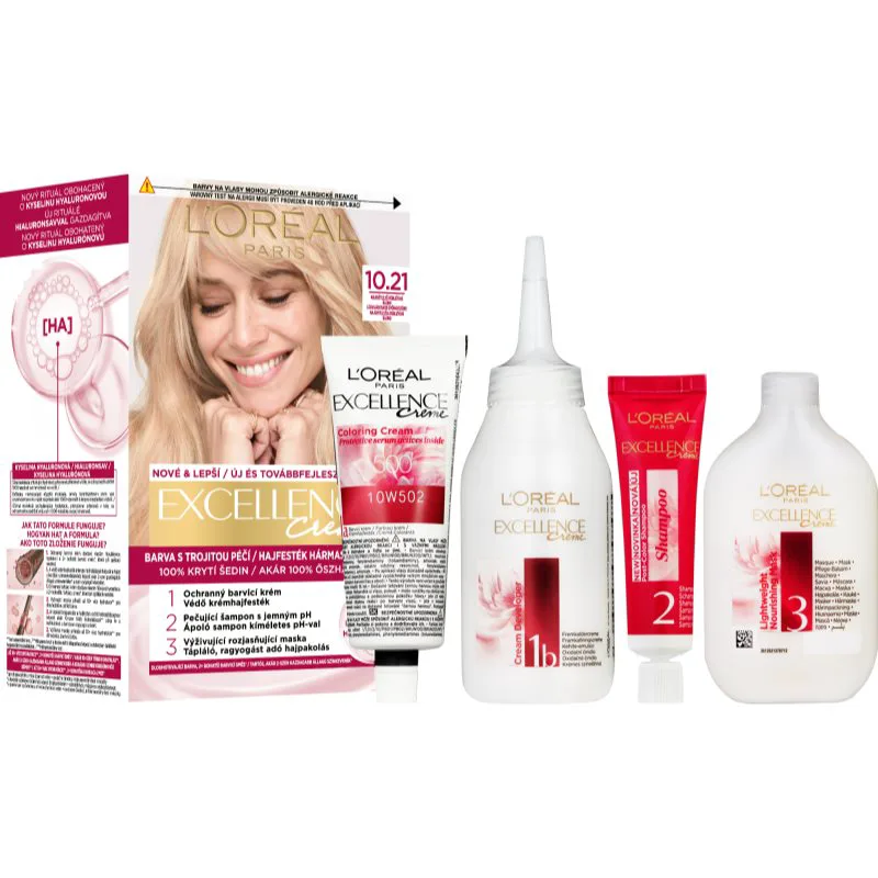 L’Oréal Paris Excellence Creme βαφή μαλλιών απόχρωση 10.21 Very Light Pearl Blonde 1 τμχ